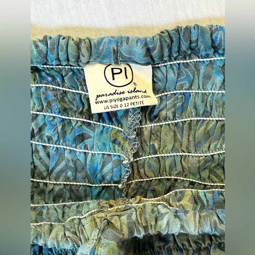 Women’s Paradise Island PI Bohemian Flowy Harem Pants One Size 0-12 Rayon NWT - Picture 4 of 8